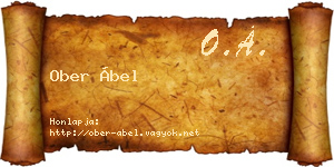 Ober Ábel névjegykártya